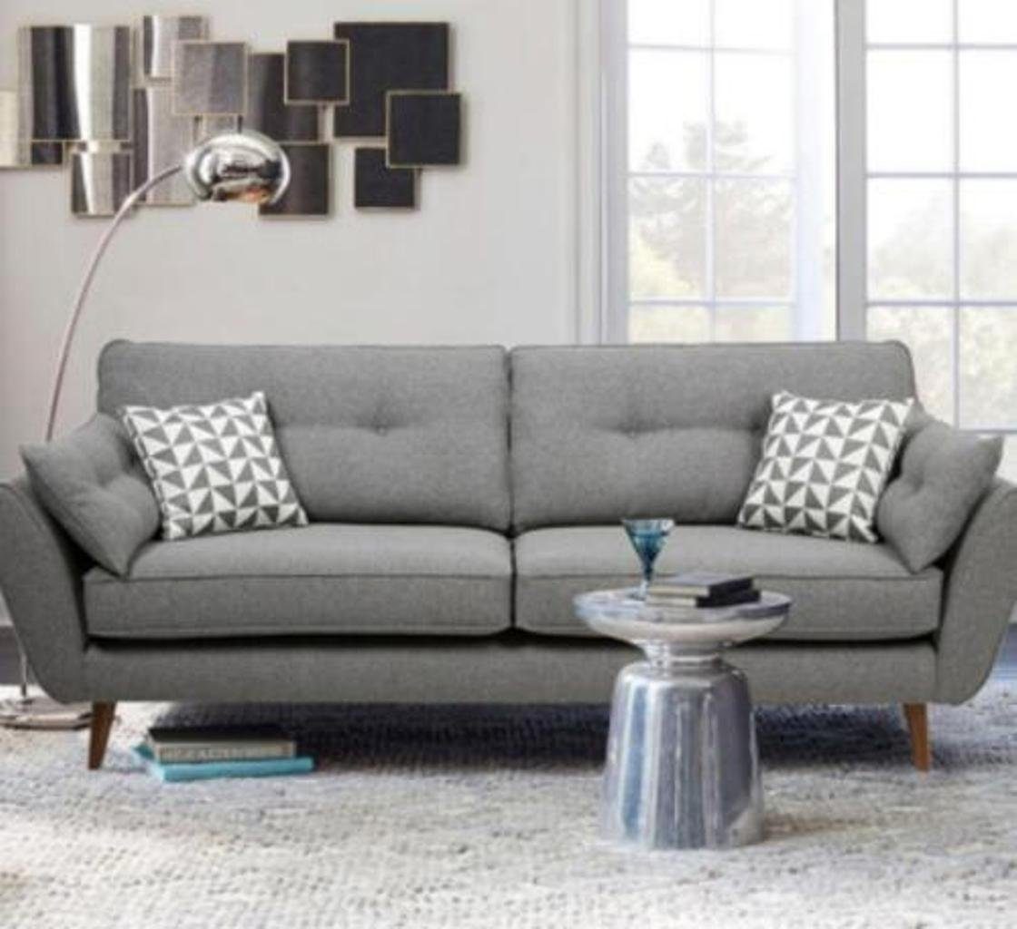 JVmoebel 2-Sitzer, Polstersofa Sofa 2 Sitzer Textill Sitz Design Couch Sofas Stoff Grau
