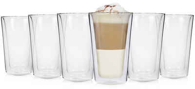SÄNGER Latte-Macchiato-Glas Latte Macchiato Gläserset doppelwandig, Glas, 220 ml, spülmaschinengeeignet