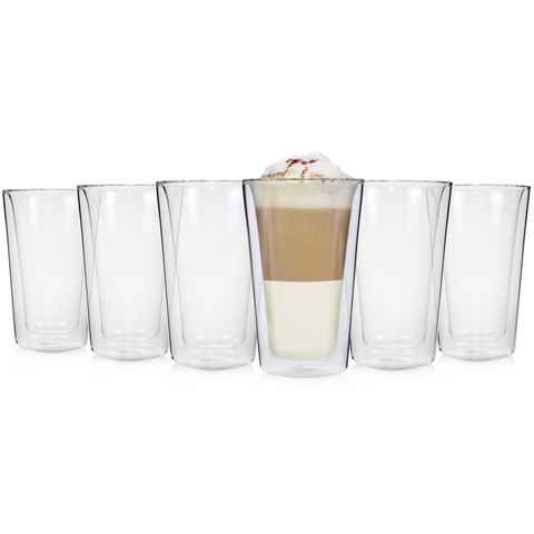 SÄNGER Latte-Macchiato-Glas Latte Macchiato Gläserset doppelwandig, Glas, 220 ml, spülmaschinengeeignet