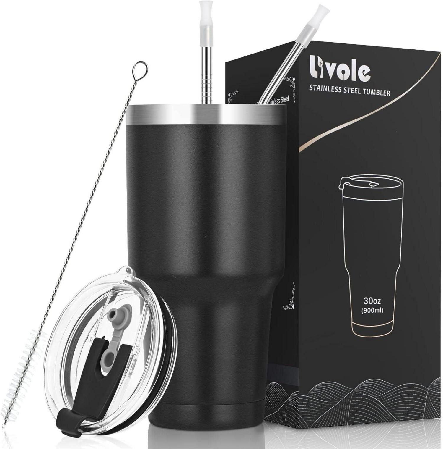 Thermobecher Livole 30oz Thermobecher Edelstahl Isolierter Kaffeebecher mit