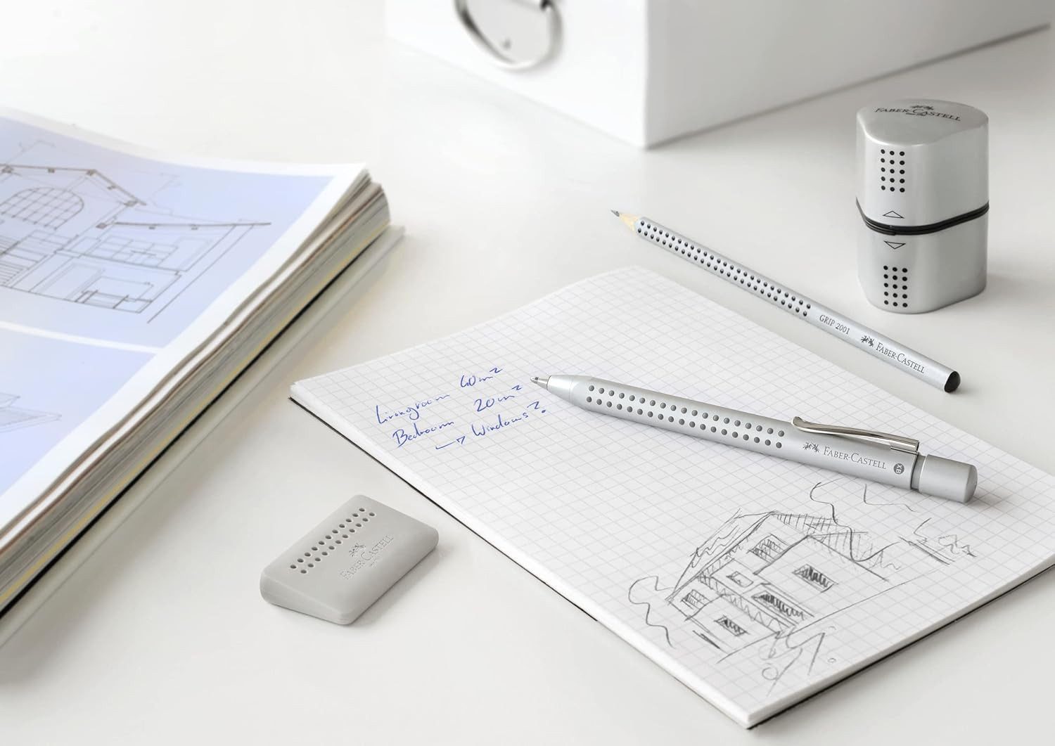 Faber-Castell Spiel Faber-Castell Dreifachspitzdose Grip 2001 silber