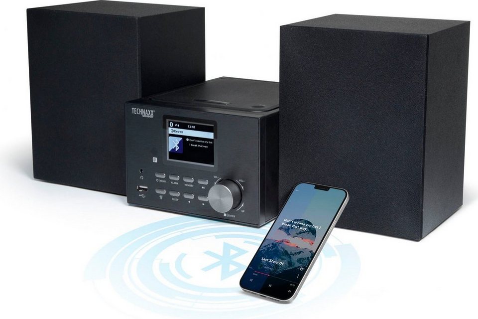 Technaxx TX-178 Internet- Stereoanlage (Digitalradio (DAB), FM-Tuner,  Internetradio, 20 W), CD-Player für die Wiedergabe von CDs (MP3, CD-R,  CD-RW)