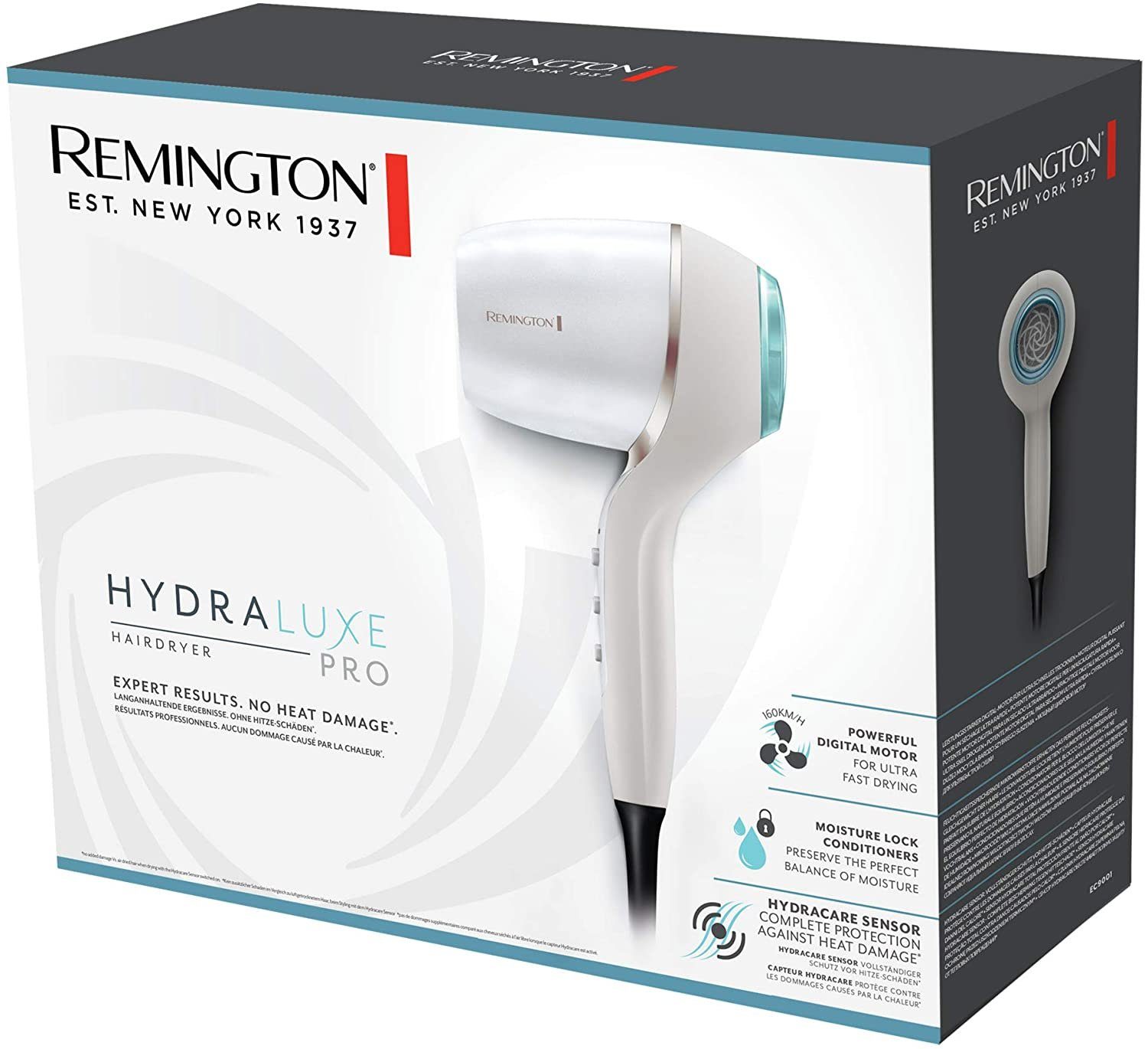 Remington Haartrockner Hydraluxe PRO EC9001 Digital-Motor Ionen 160km/h 2200W