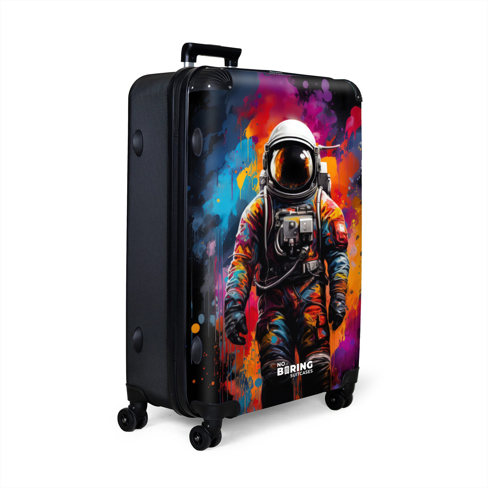NoBoringSuitcases.com© Hartschalen-Trolley Astronaut umgeben von Graffiti günstig online kaufen