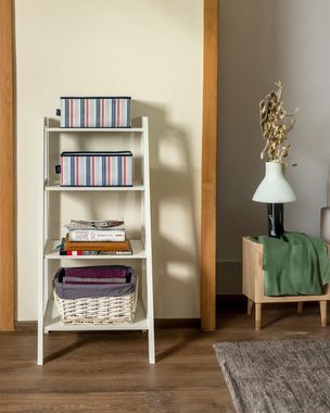 shelfmade Badregal Rauma Regal mit drei Ablageböden schmales Leiterregal aus Holz, weiß