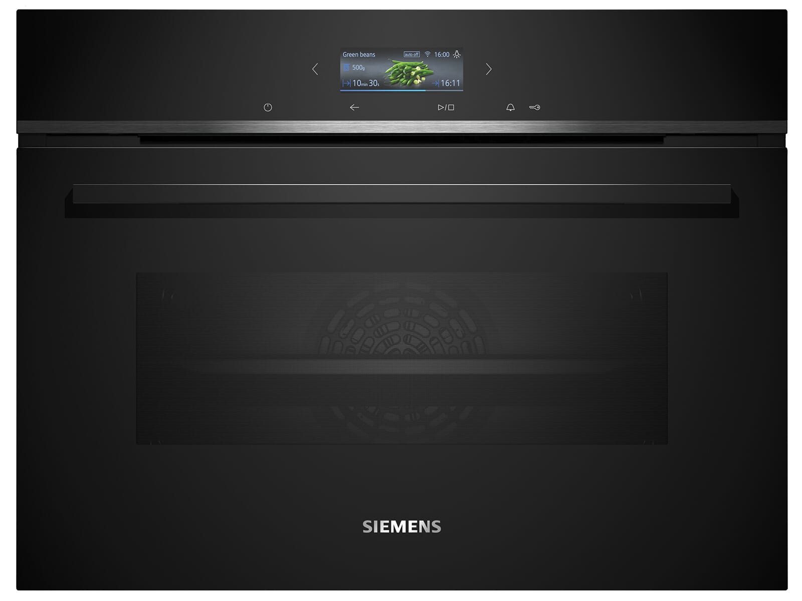 SIEMENS Einbaubackofen, mit Teleskopauszug nachrüstbar, Reinigung mit Wasser / Dampf
