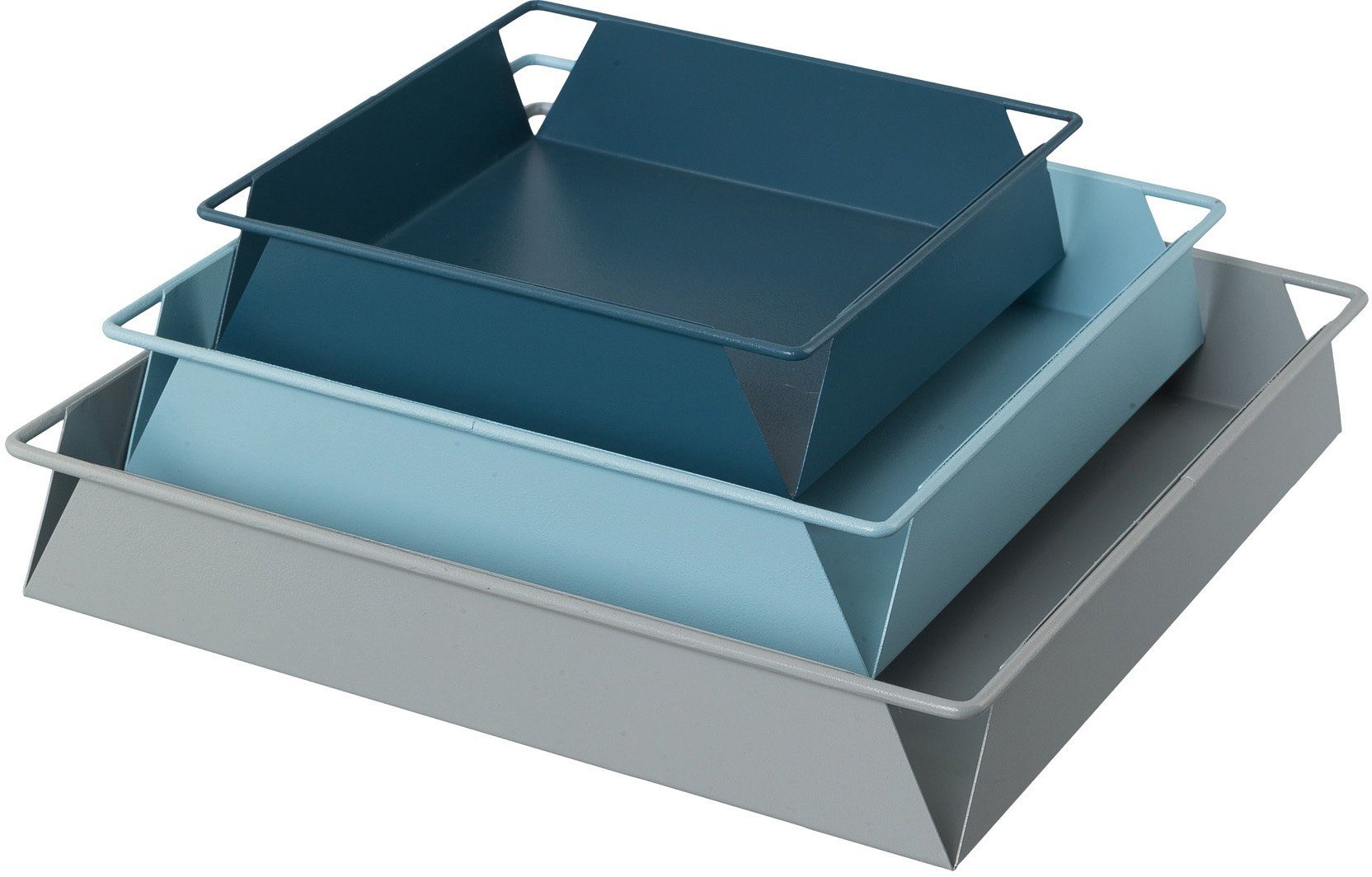 【Empfehlung】 / Nilsby, cm) 31x31x5 cm andas / (Set, 21x21x5 26x26x5 cm 3-tlg., Metall, Tablett