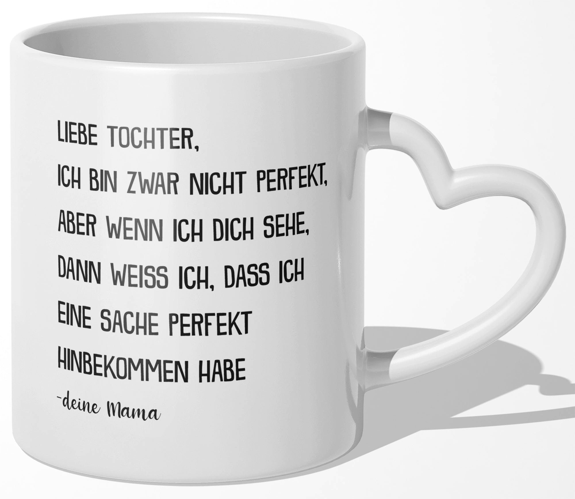 22Feels Tasse Tochter Geschenk von Mama Geburtstag 18 Jahre Mutter Kind Weihnachten, Keramik, Made In Germany, Spülmaschinenfest, Herzhenkel