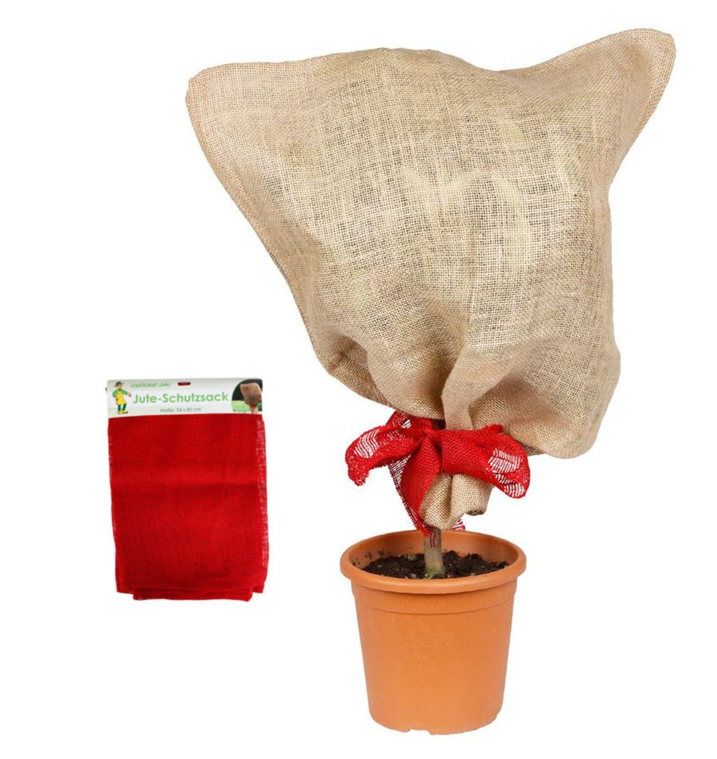 Grüner Jan Unkrautvlies Jutesack rot Pflanzen-Schutzsack Winterschutz Pflanzenschutz Frostschu