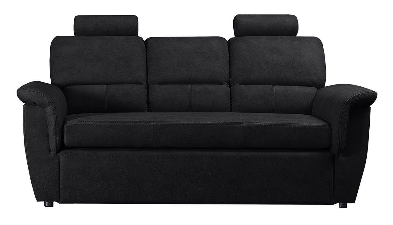 MKS MÖBEL Sofa ANIDA, Schlafsofa mit Stauraum, Dreisitzer zum Wohnzimmer Schwarz