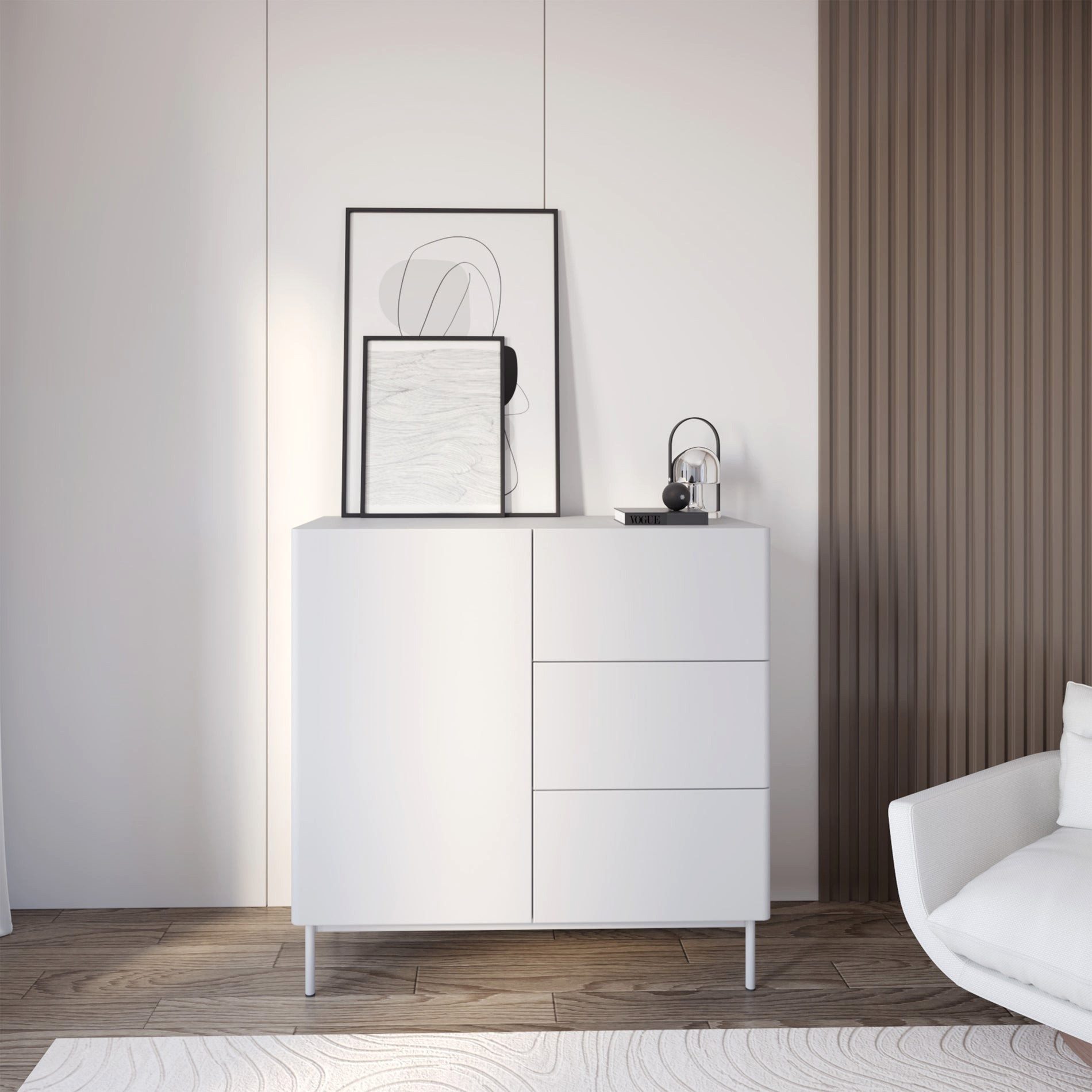 Selsey Sideboard OLIO, 100 cm breit, mit 3 Schubladen