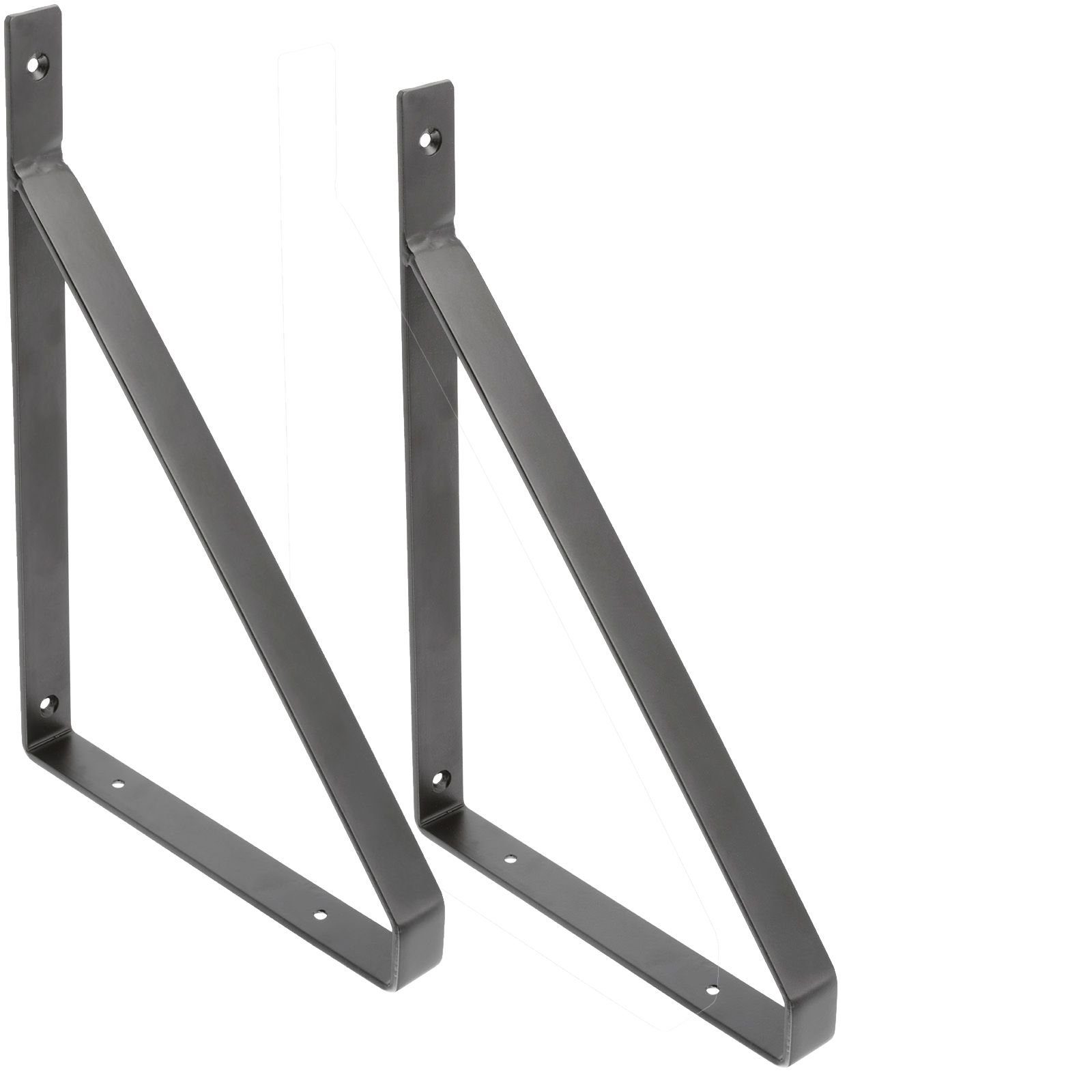 SO-TECH® Wandregalhalter Regalkonsole RK08 schwarz Stahl Regalwinkel für Holzplatten, 2-tlg., Tragkraft je Paar: 30 kg