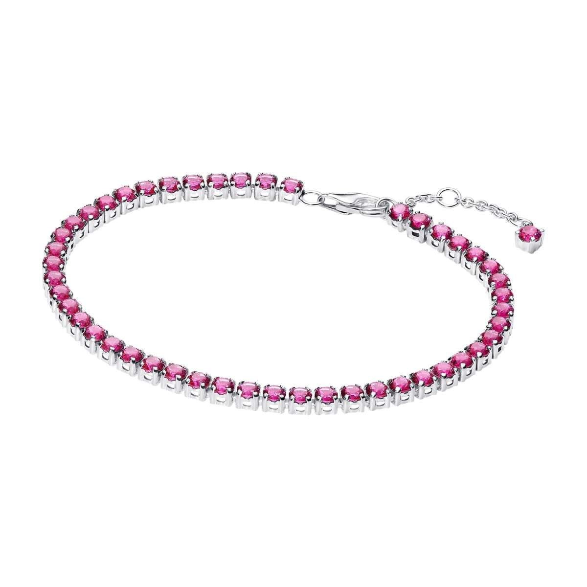 Pandora Tennisarmband 591469C04, für Damen Pink Silber