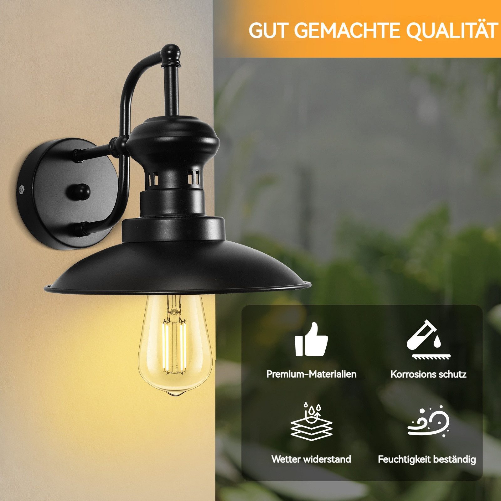 BlingBin Außen-Wandleuchte Retro Wandlampe, E27 Industrial günstig online kaufen