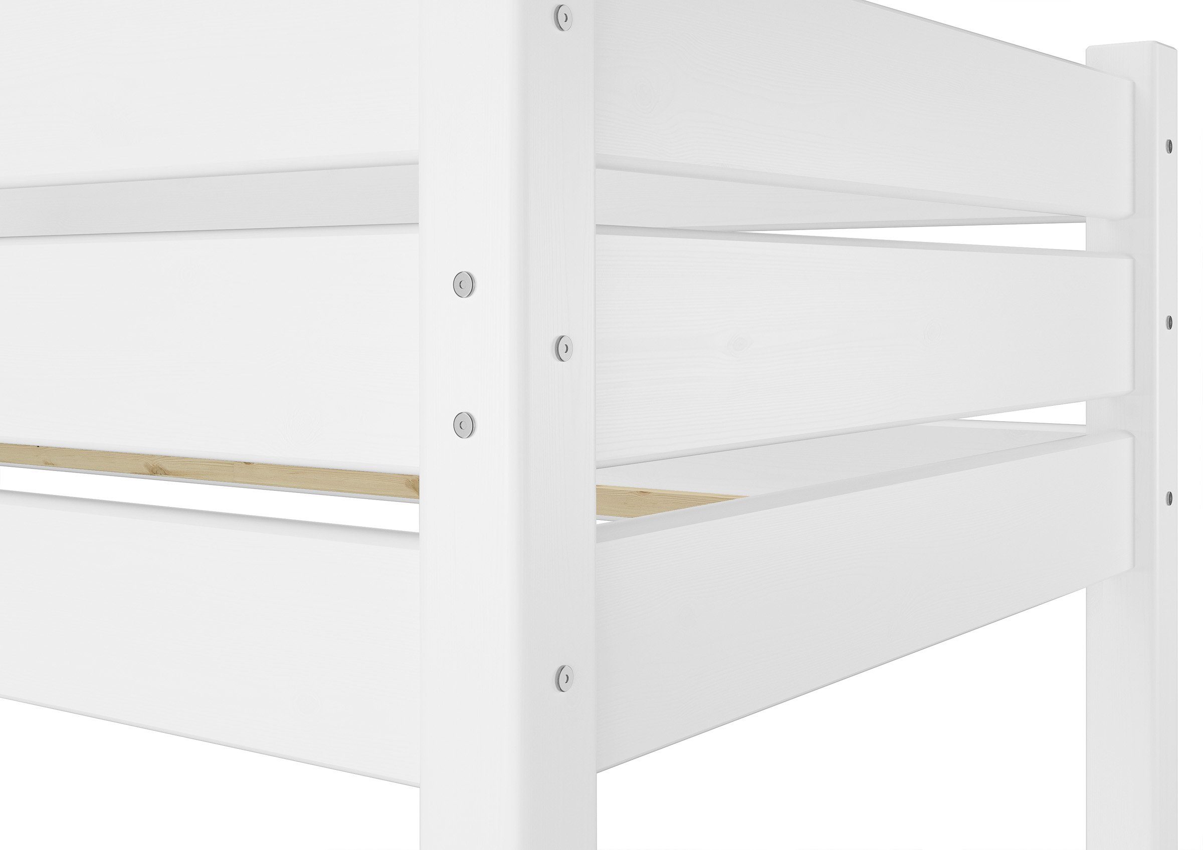 lackiert weiß Bettkästen Etagenbett 90x200 ERST-HOLZ Rollrost Stockbett für Erwachsene