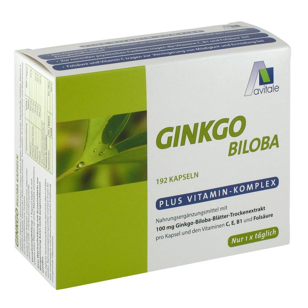 Avitale GmbH GINKGO 100 mg Kapseln+B1+C+E Kapseln, 192 St.