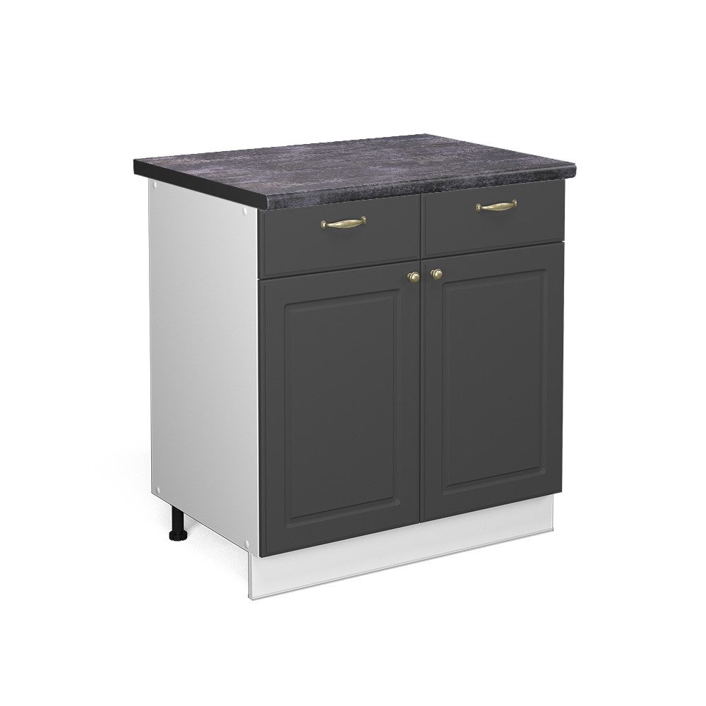 Vicco Unterschrank Fame-Line, Anthrazit-Gold/Weiß, 80 cm, günstig online kaufen