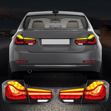 LLCTOOLS Rückleuchte Voll LED Rückleuchten für BMW 3er F30 F35 F80 2011 Smoke in OLED, LED fest integriert