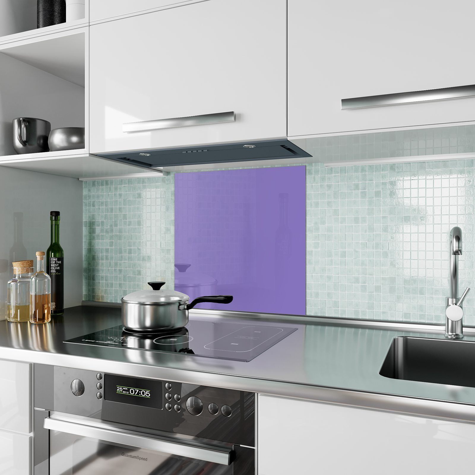 Glas Spritzschutz Hintergrund Küchenrückwand Violetter Primedeco I