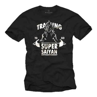 MAKAYA Print-Shirt Männer Training GYM T-Shirt Bodybuilding Top Herren Sport Fitness mit Druck, aus Baumwolle
