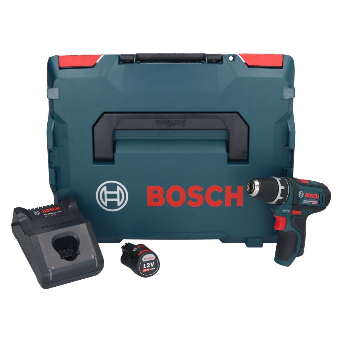 Thumbnail - Bosch Professional Säulenbohrmaschine GSR 12V-15 Professional Akku Bohrschrauber 12 V 30 Nm + 1x Akku 3,0 A