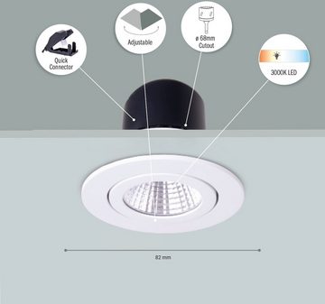Paco Home Einbauleuchte Rita, LED wechselbar, Warmweiß, LED Einbaustrahler Schwenkbar LED Strahler Spotlight Flach dimmbar