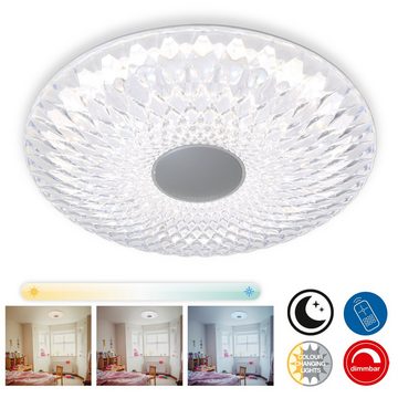 Briloner Leuchten LED Deckenleuchte 3354-010, LED fest verbaut, Farbwechsler, Kaltweiß, Neutralweiß, Tageslichtweiß, Warmweiß, Deckenlampe CCT Steuerung dimmbar Ø51cm