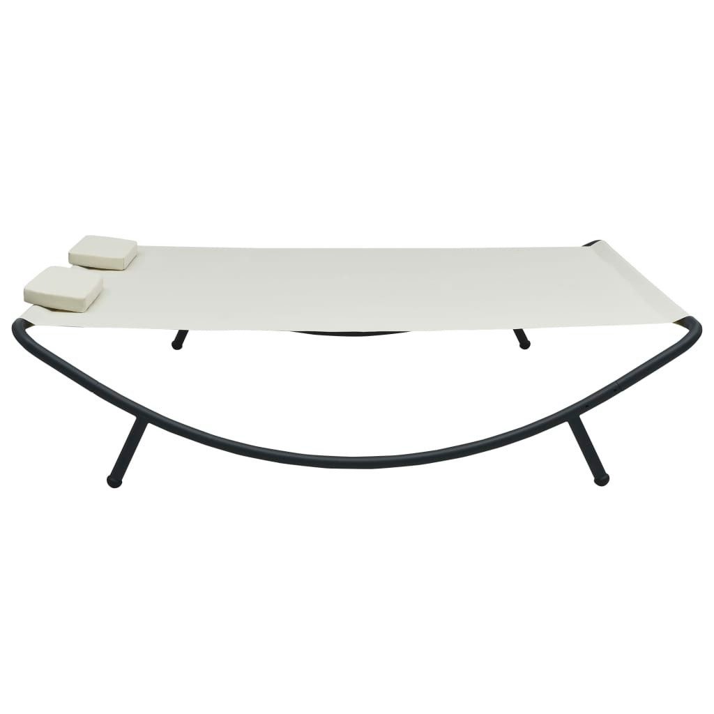 vidaXL Gartenliege Sonnenliege Stoff Creme