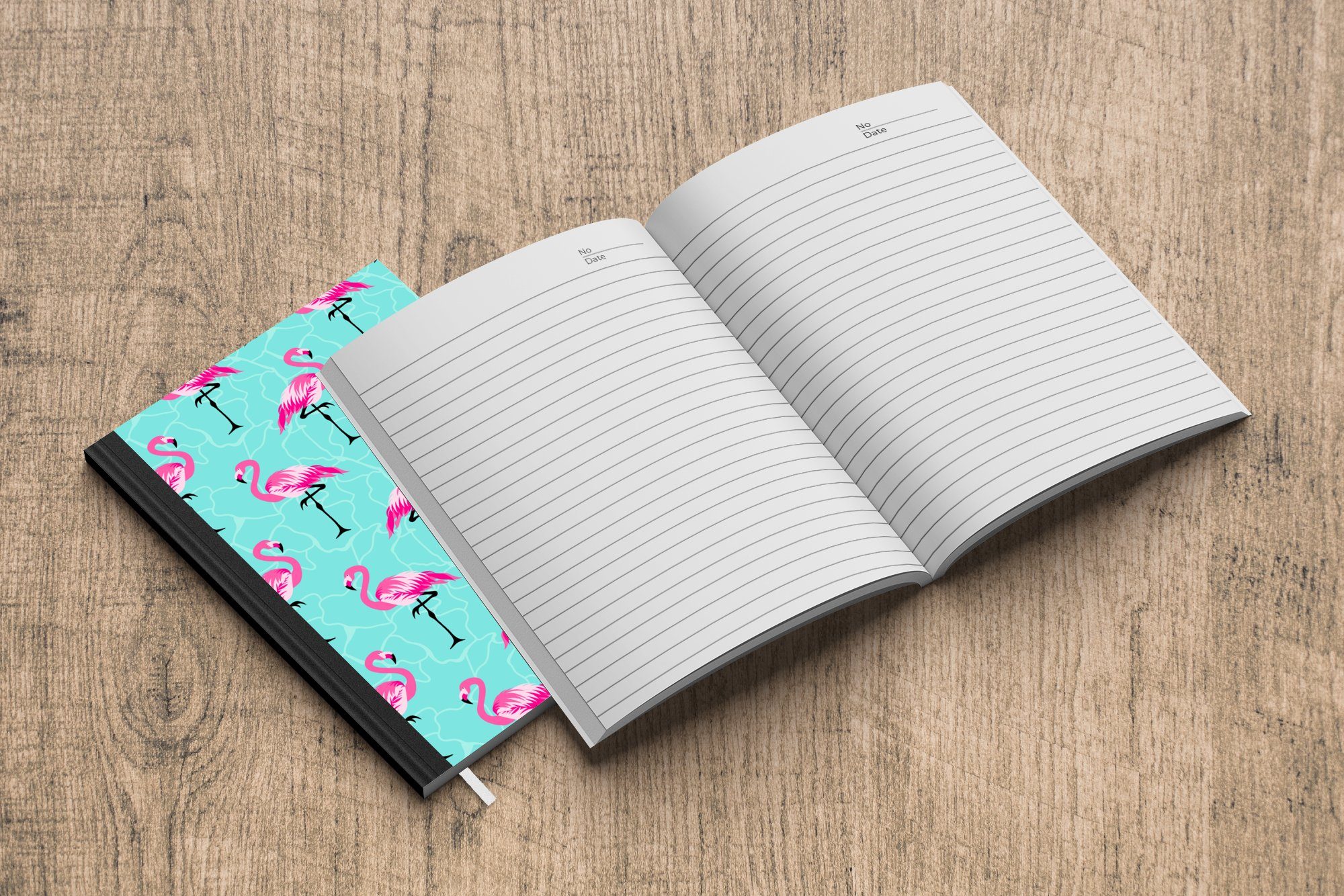 Tagebuch, Notizheft, A5, Seiten, Flamingo Muster, Notizbuch 98 - MuchoWow Journal, Merkzettel, - Haushaltsbuch Rosa
