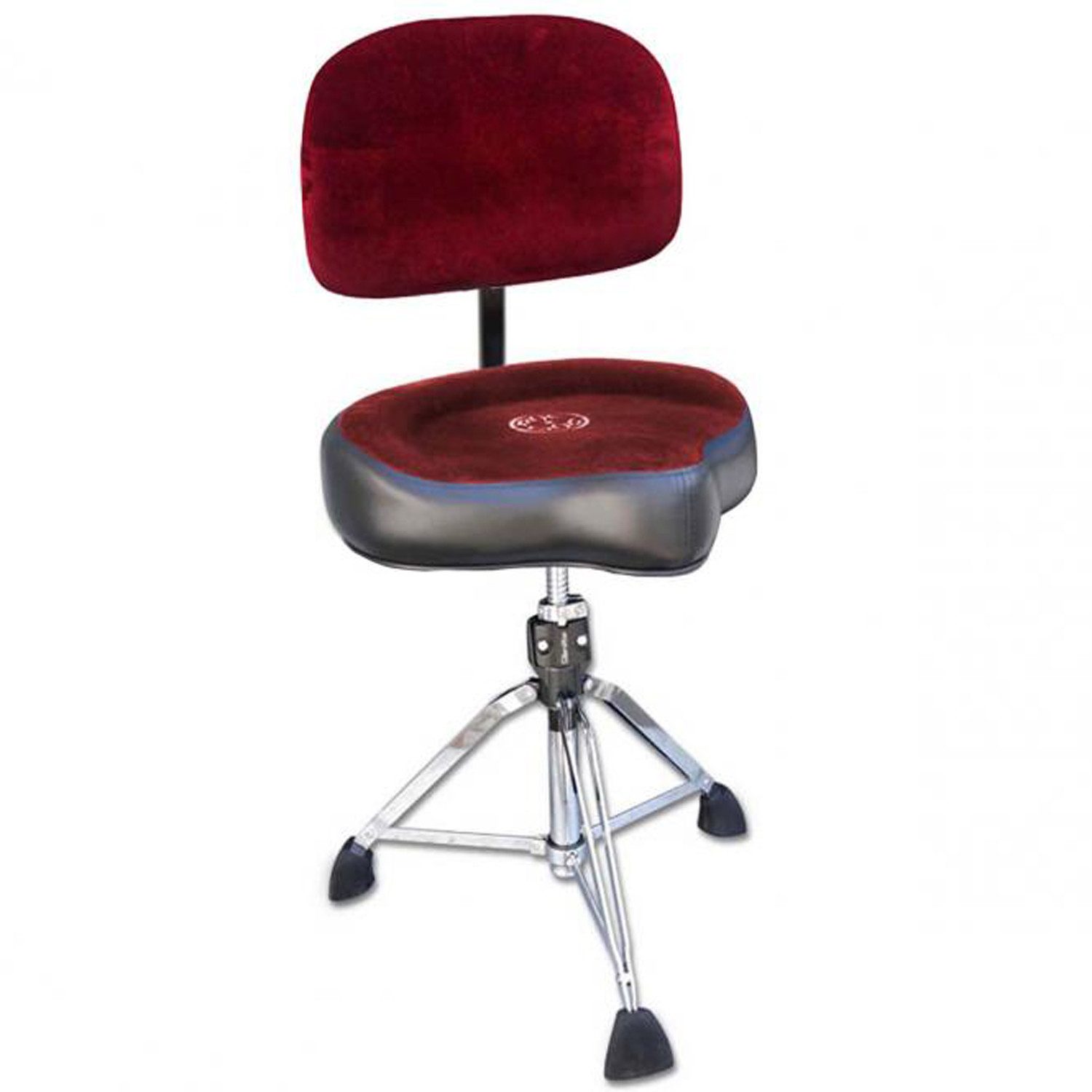 Roc-N-Soc Schlagzeug Roc-n-Soc Schlagzeughocker Sattel Rot mit Lehne,Robust, Schlagzeughocker