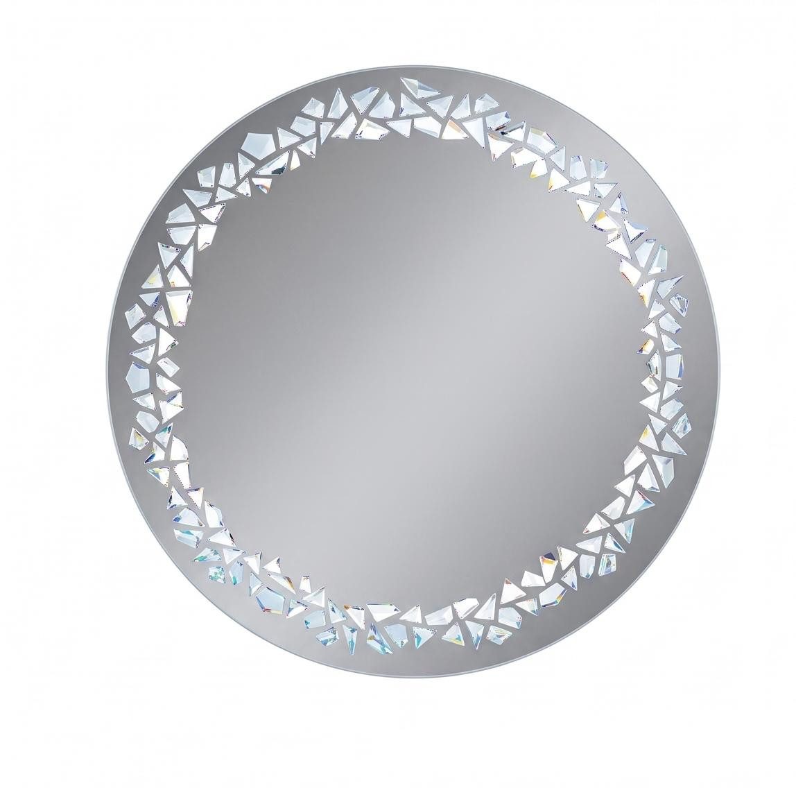 JVmoebel Dekospiegel Spiegel Mit LED Modern Silber Elegant Wandspiegel Kristall Rund, Made in Europa