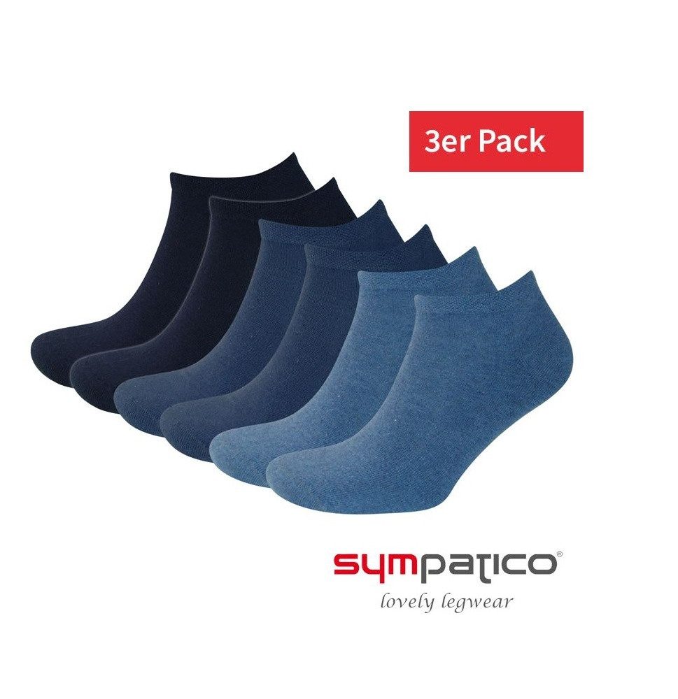 Socken Tagessocke Sneaker Basic Line (Baumwolle) blau - 3 Paar