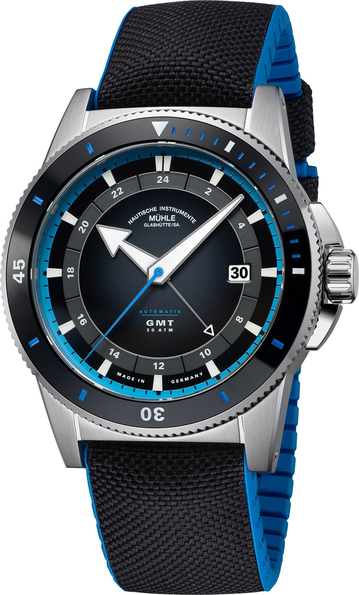 Automatikuhr Herrenuhr Automatik Mühle Glashütte Sportivo Travel GMT