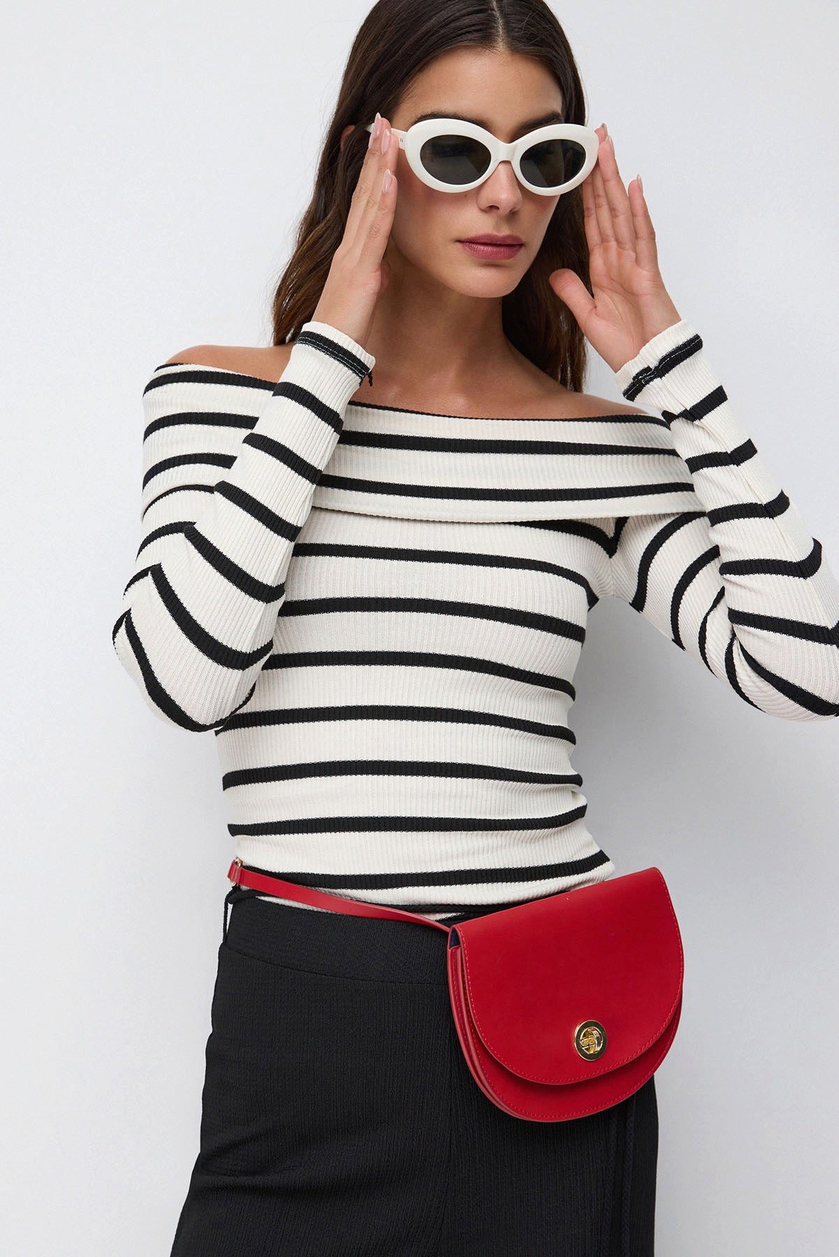 No Matter What Blusentop Gestreifte Carmenbluse günstig online kaufen