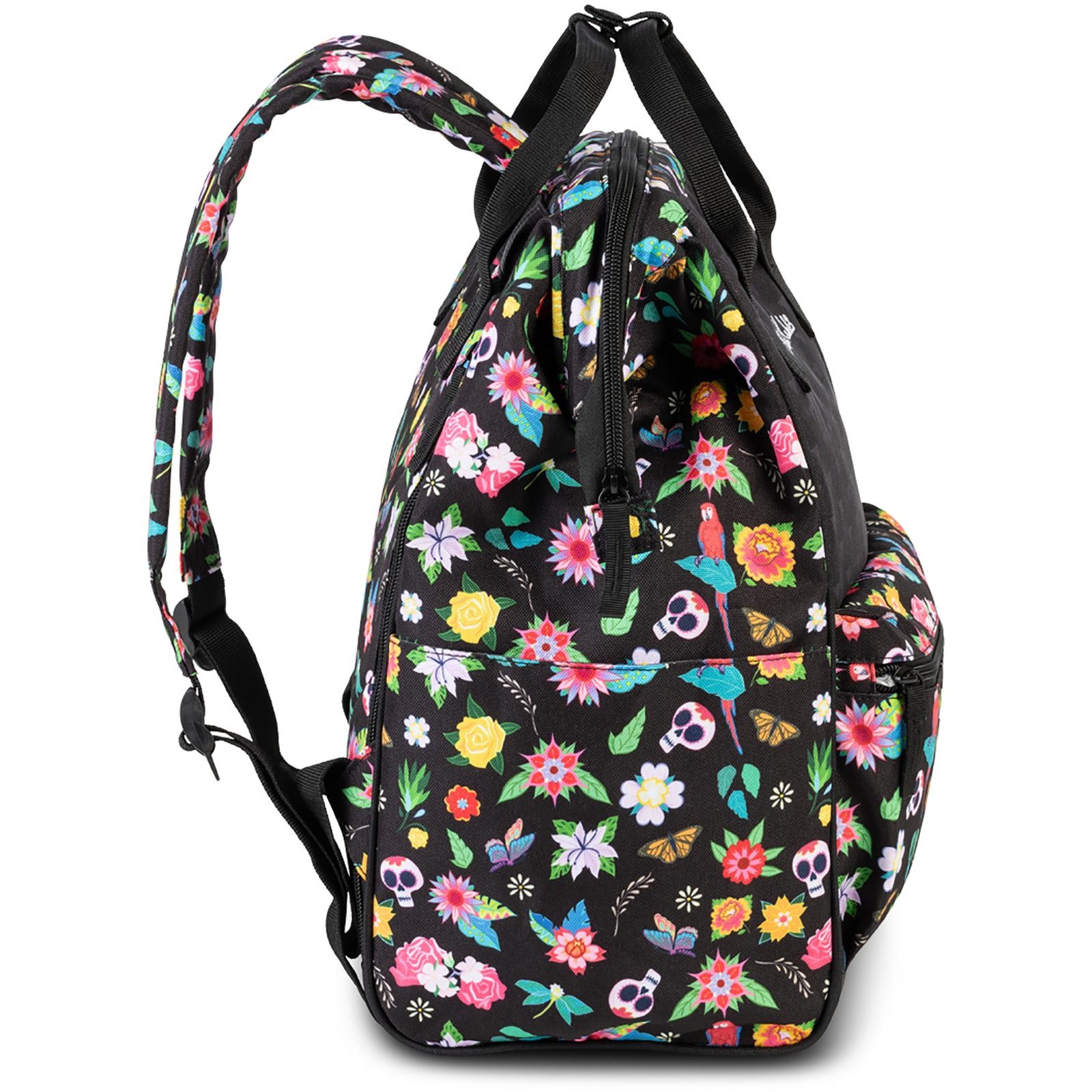 Frida Kahlo Rucksack Frida Kahlo Rucksack schwarz Polyester (Cityrucksack), Damen Cityrucksack Polyester, schwarz ca. 37cm hoch – Bild 5 von 5