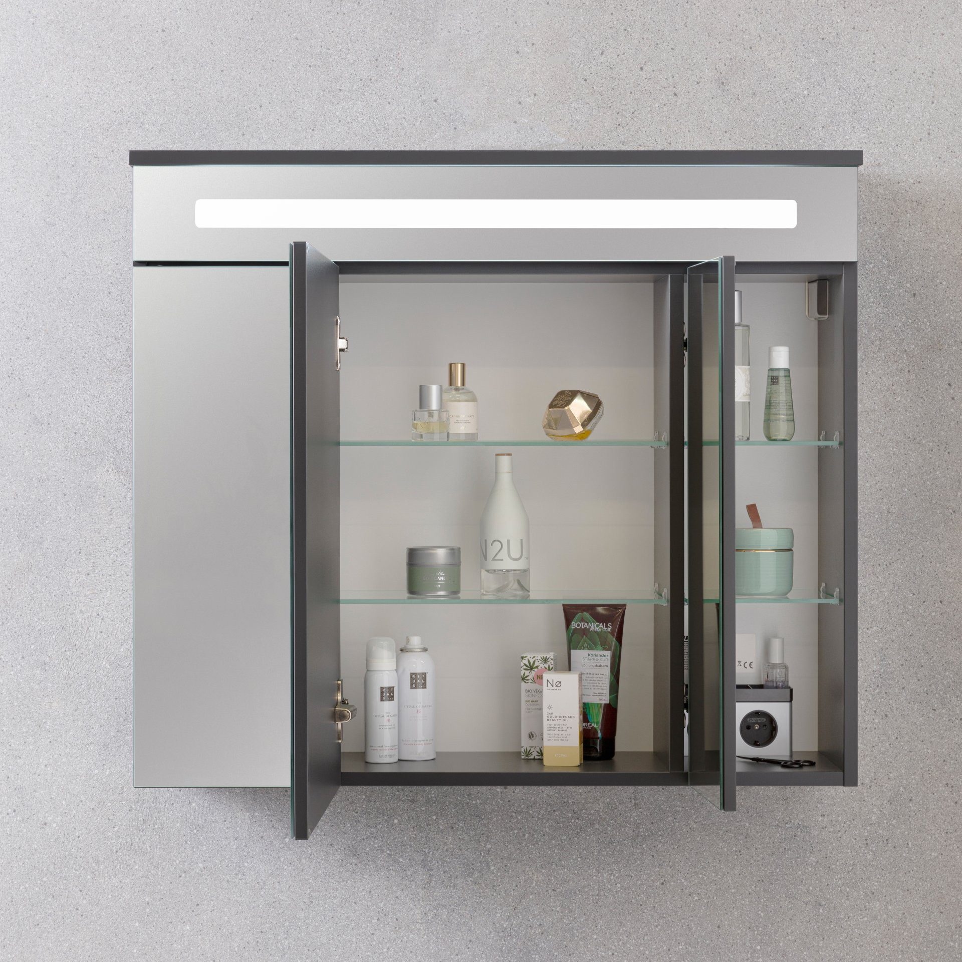 FACKELMANN Badmöbel-Set Kara Badmöbelset, 3-teiliges Set, Waschbecken, Unter-, Spiegelschrank