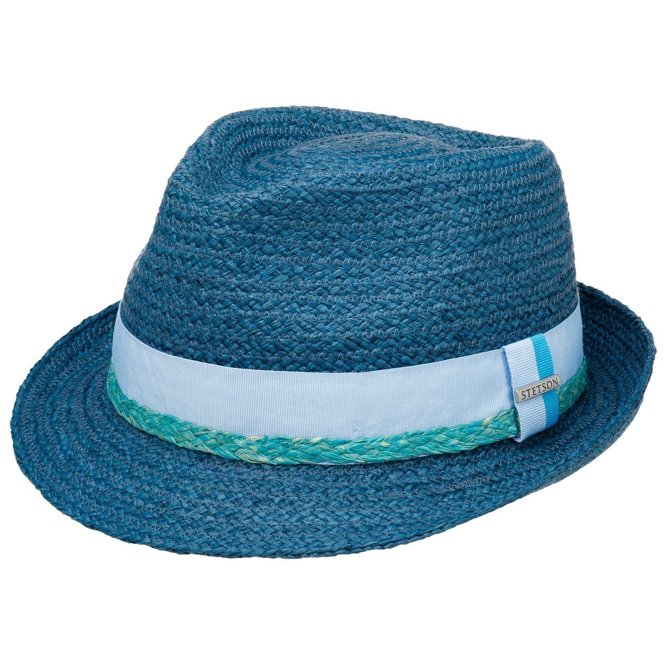 Stetson Sonnenhut (1-St) Raffiahut mit Ripsband blau