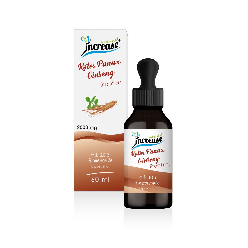 increase NATURALLY Liposomaler Roter Panax Ginseng - 2000mg pro Tag Tropfen, 60 ml