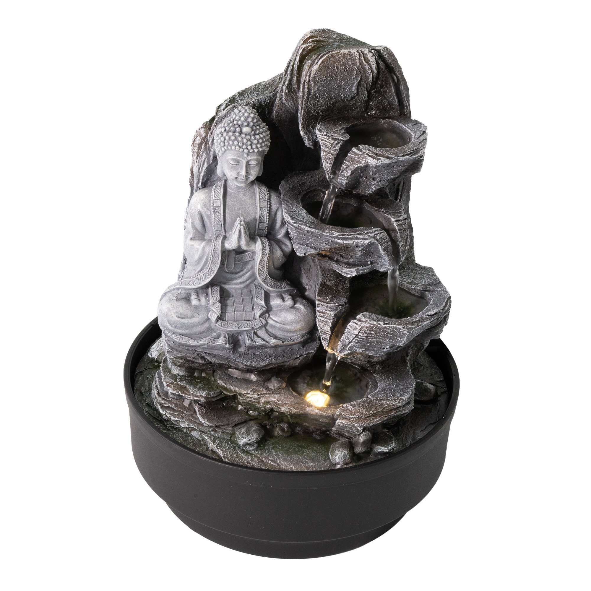 Lemodo Zimmerbrunnen Tischbrunnen Buddha mit Beleuchtung, günstig online kaufen