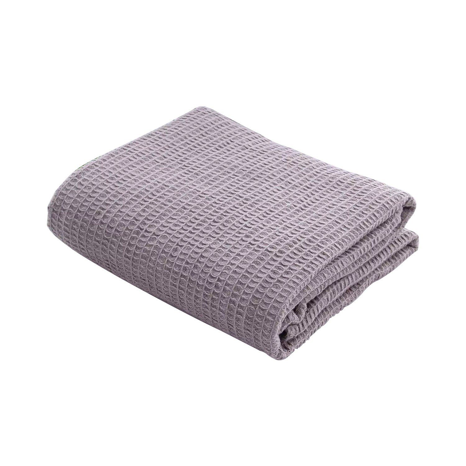 Picknickdecke, Intirilife, Baumwoll Sommerdecke Tagesdecke Kolter Sofadecke Grau 214 x 150 cm