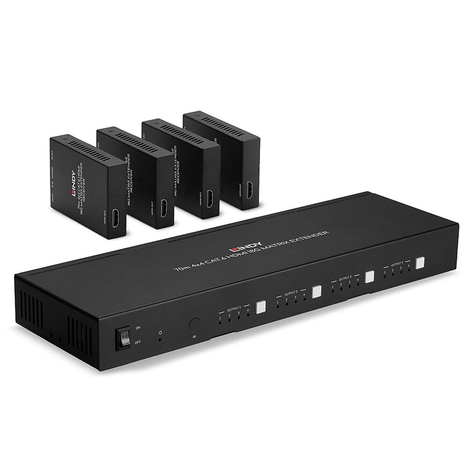 Lindy 38328 Audio-/Video-Leistungsverstärker AV-Sender & -Empfänger Schwarz Netzwerk-Adapter