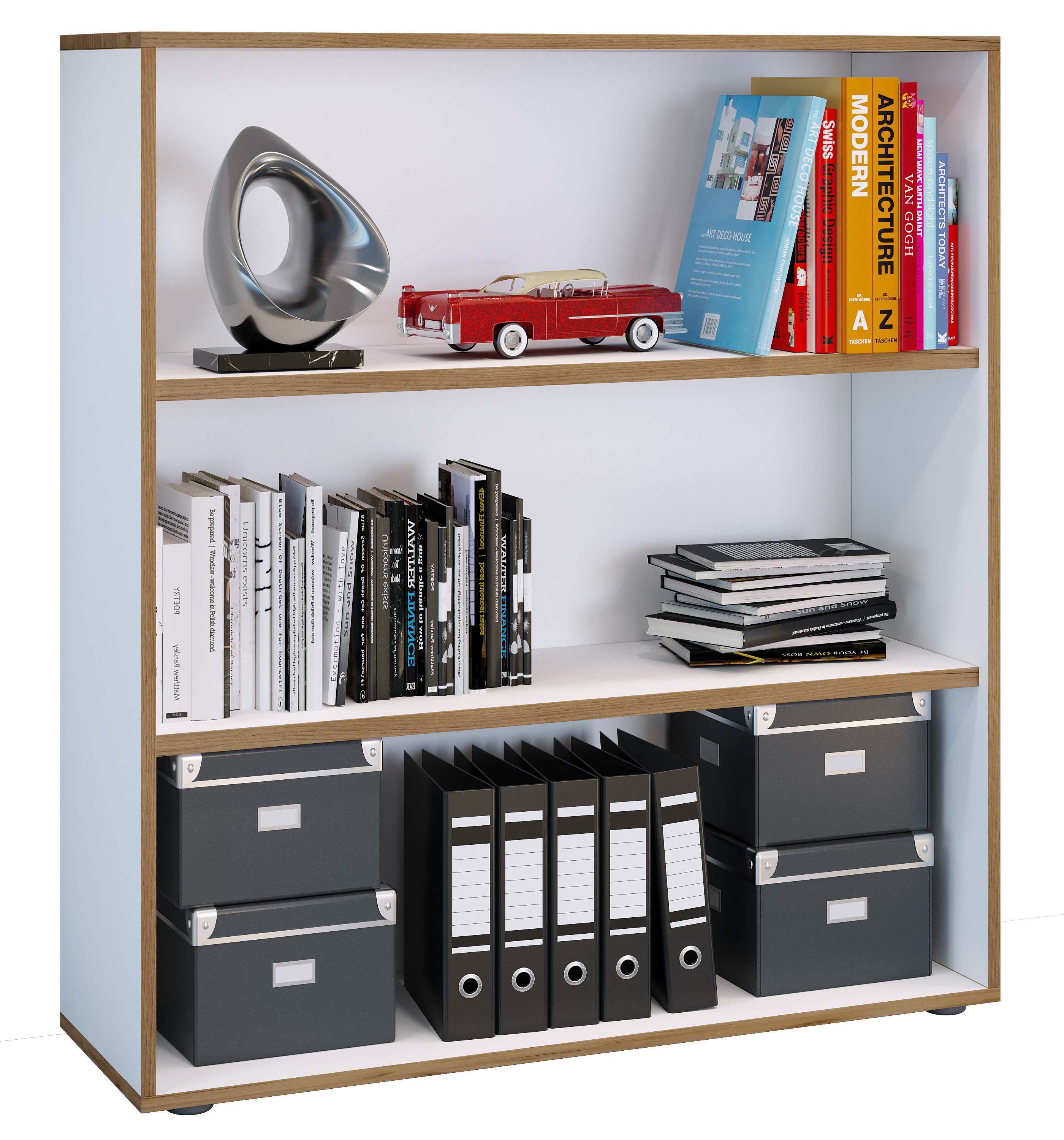 VCM Aktenregal Holz Büro Regal Bücher Ordner Aktenregal Salia 3f günstig online kaufen
