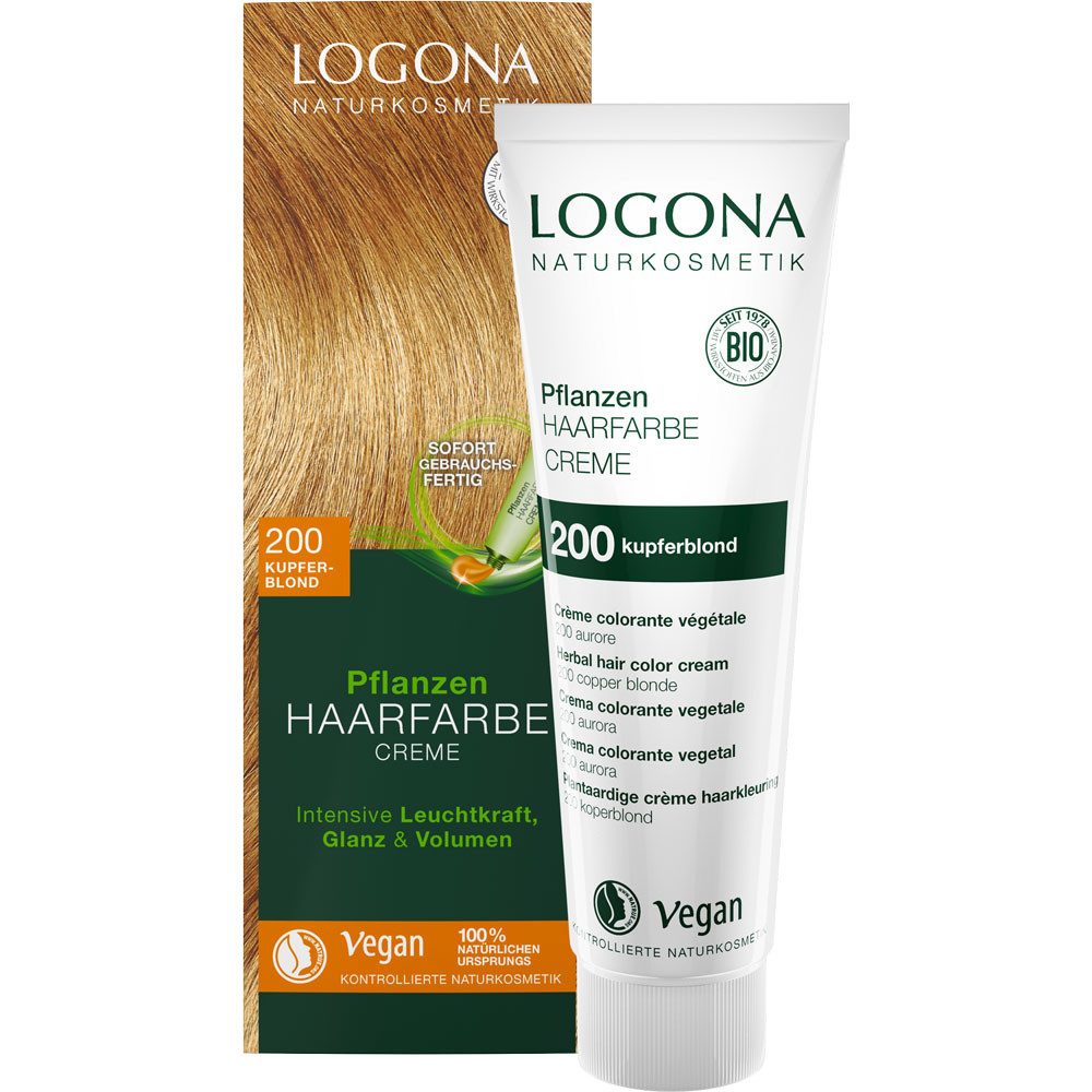 LOGONA Haarfarbe Pflanzen Creme kupferblond, Blond, 150 ml