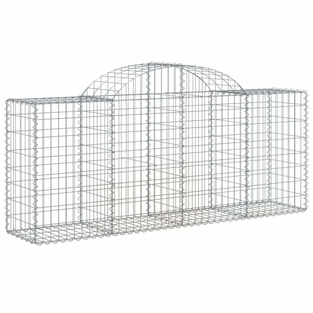 vidaXL Blumentopf Gabionen mit Hochbogen 4 Stk. 200x50x80/100 cm Verzinktes Eisen (4 St)