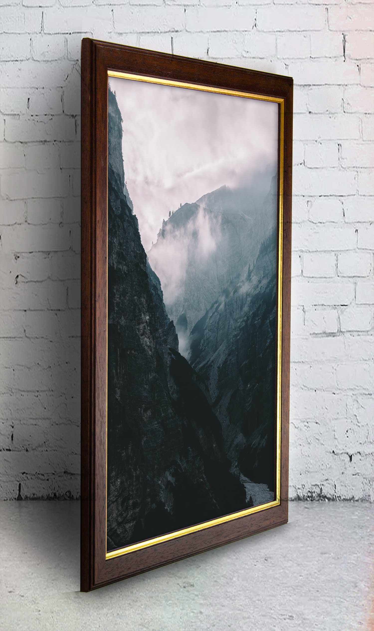 Einzelrahmen Bilderrahmen Cambridge, (1 Stück), 30x40 cm, Nussbaum Gold, Ho günstig online kaufen