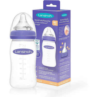 Lansinoh Babyflasche »Weithals Flasche mit NaturalWave™ Sauger Gr. M,«