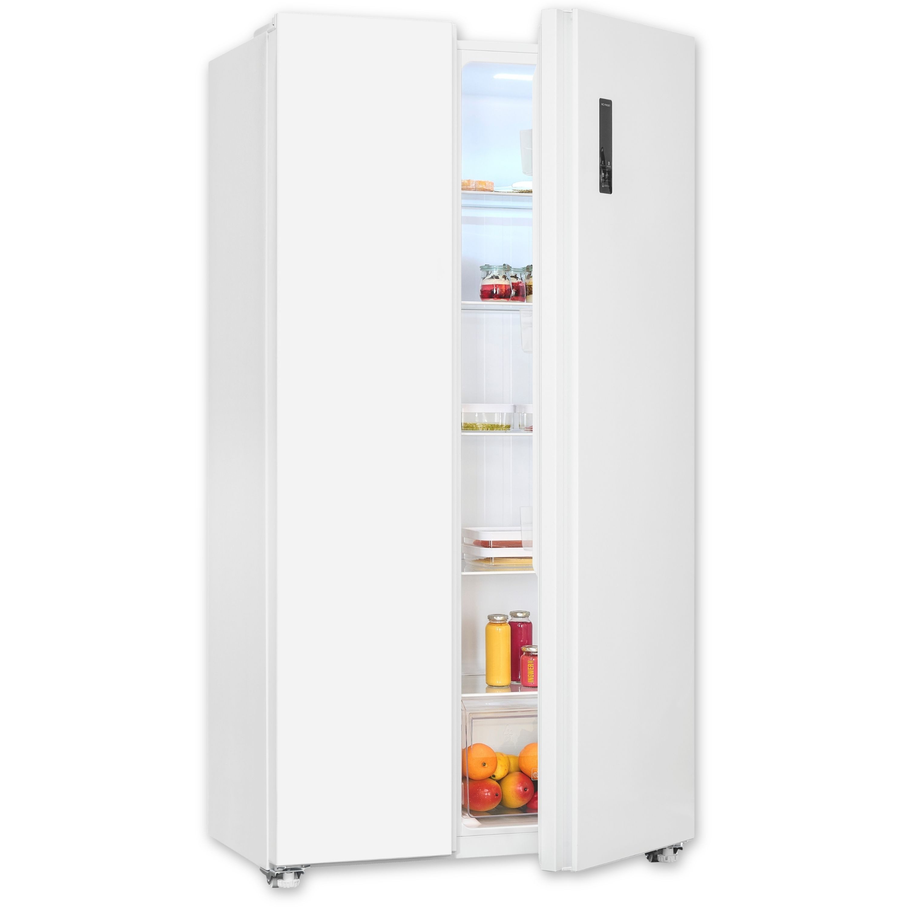 exquisit Side-by-Side SBS546-040E, 177 cm hoch, 90 cm breit, verstellbare Glasablage, No-Frost, elektronische Temperaturregelung