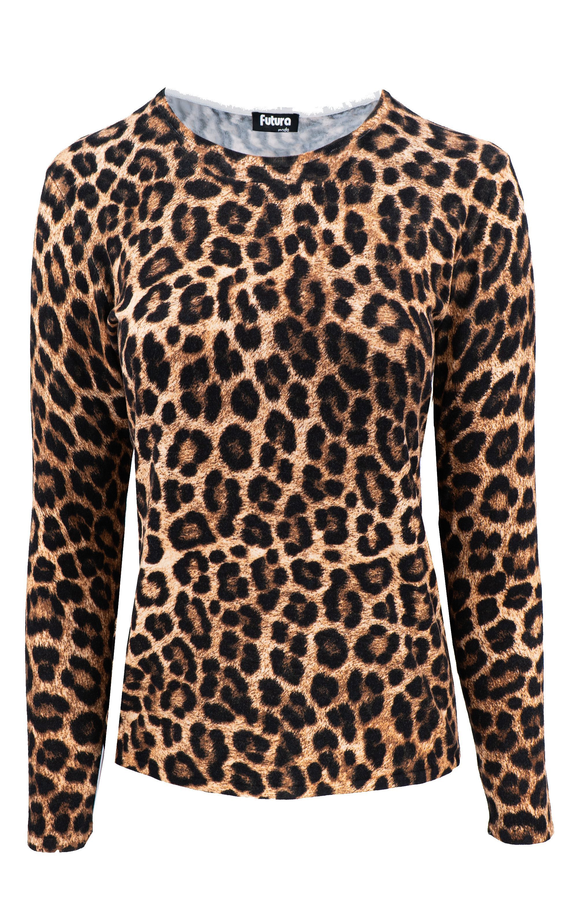 Futura Strickpullover mit Leopardenmuster langarm Shirt günstig online kaufen