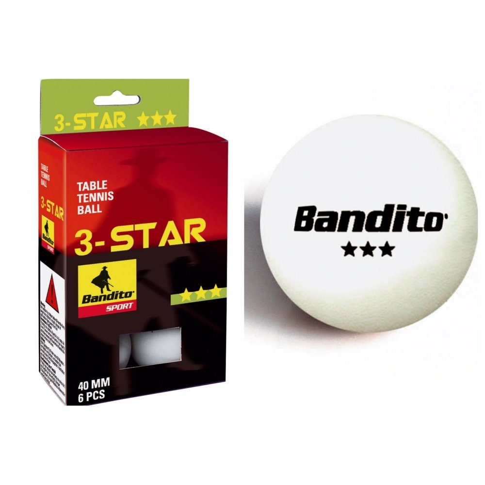 Bandito Tischtennisball TT-Bälle, 6 Stück *** Star (Set, 6er-Pack)