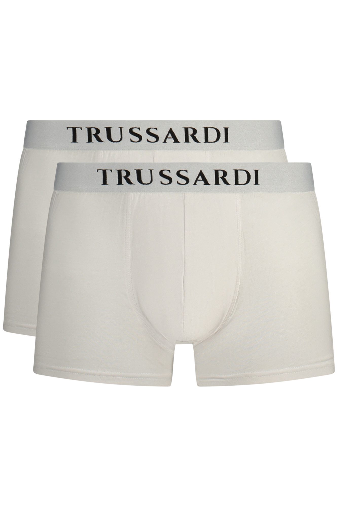 Trussardi Boxershorts Herren Boxershorts Weiß - Basic Doppelpack mit Elastischem Bund